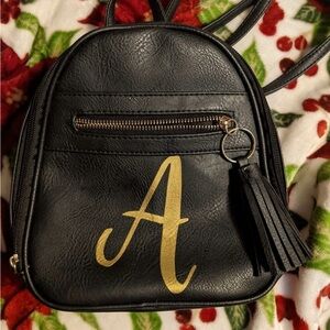 “A” initial mini-backpack
